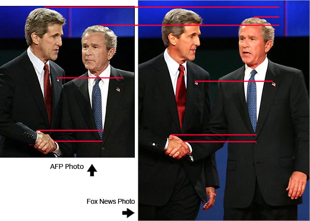 Comparison of AFP image and AP image doctored by Fox News